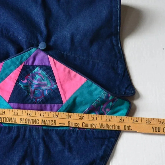 Handmade Denim Patchwork  Vest - Picture 7 of 9
